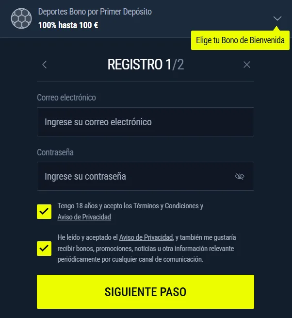 Rabona Casino Registro y Bono de Bienvenida Rabona Casino formulario de registro con bono de bienvenida y creación de cuenta